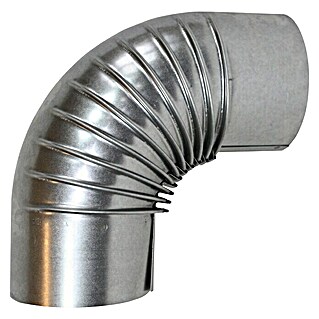 Ofenrohrbogen (Durchmesser: 150 mm, Bogenwinkel: 90 °, Feueraluminiert, Silbergrau)