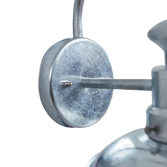 Lindby Außenwandleuchte Celinor - chrom / silber, chrom / silber, IP44 - Industrielle Wandleuchte aus verzinktem Metall mit runder Montageplatte und Arm.