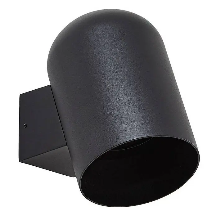 Lindby Wandleuchte aussen in schwarz, Aussenlampe Wand -  - Schwarzer zylindrischer Wandstrahler mit matter Oberfläche.