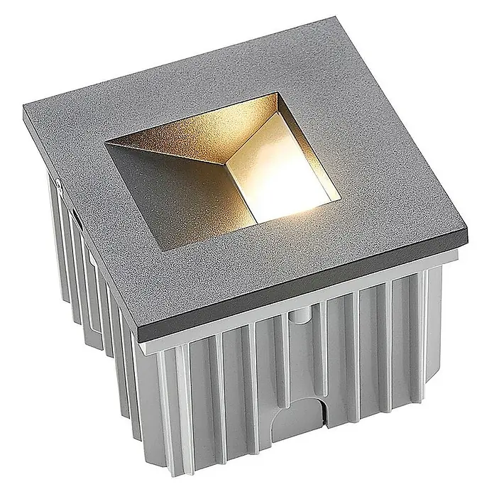 Arcchio Außenwandleuchte Zamo - schwarz, IP65 - Quadratische anthrazitfarbene Bodeneinbauleuchte mit strukturierter Oberfläche, geripptem Sockel und warmweißer LED.