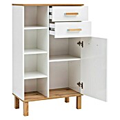 Schildmeyer Padua Highboard (35 x 67 x 115 cm, Weiß/Eiche)