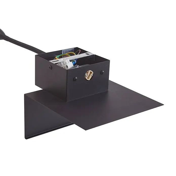 Lindby Wandleuchte Thorid - L x B x H: 15,2 x 18 x 45 cm, schwarz, schwarz, G9 - Schwarzer Metall-Elektroanschlusskasten mit sichtbarer Verkabelung und integrierter Ablage.