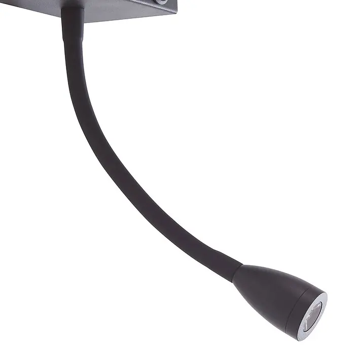 Lindby Wandleuchte Thorid - L x B x H: 15,2 x 18 x 45 cm, schwarz, schwarz, G9 - Schwarzer flexibler Schwanenhals-LED-Strahler mit flacher Basis.