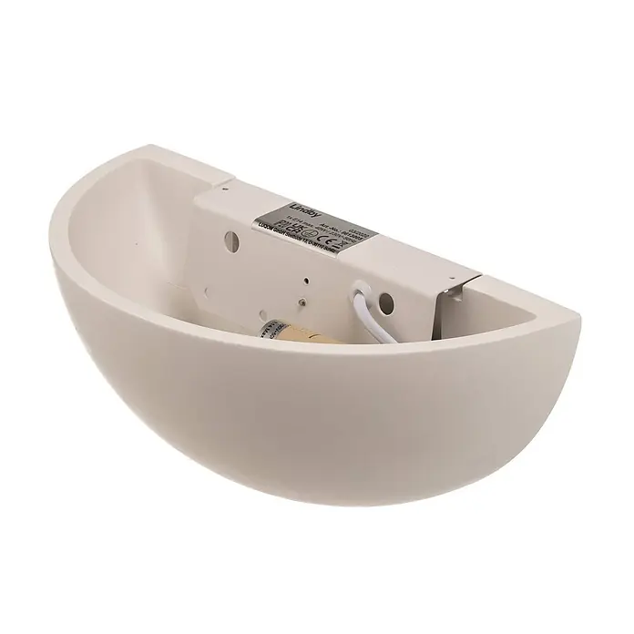 Lindby Wandleuchte Pascali - weiß / opal, E14 - Hellbeige, halbrunde Wandleuchte aus Keramik für dezente Aufwärtsbeleuchtung.