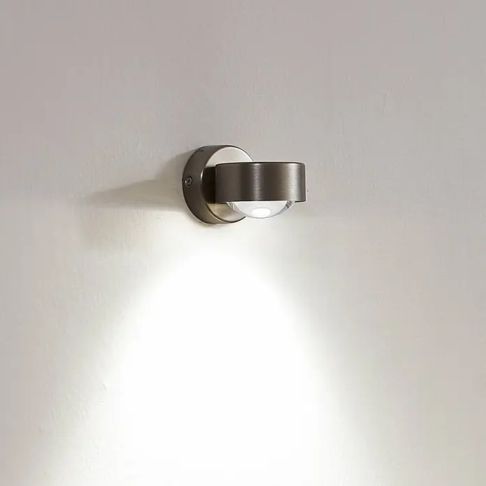 Lindby Wandleuchte Jyla - L x B x H: 10,5 x 8 x 7 cm, alu / grau / zink, 2GX53 - Wandleuchte aus dunkel gebürstetem Metall, die Licht nach unten abgibt.
