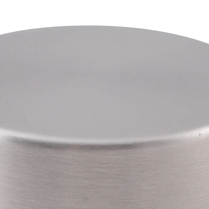 Lindby Wandleuchte Jyla - L x B x H: 10,5 x 8 x 7 cm, alu / grau / zink, 2GX53 - Rundes, gebürstetes silbergraues Metallobjekt.