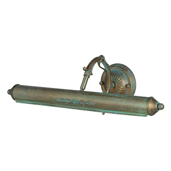 Lindby Wandleuchte Kalea - bronze / altmessing, bronze / altmessing, E14 - Bilderleuchte aus gealtertem Messing mit grüner Patina und Zierelementen.