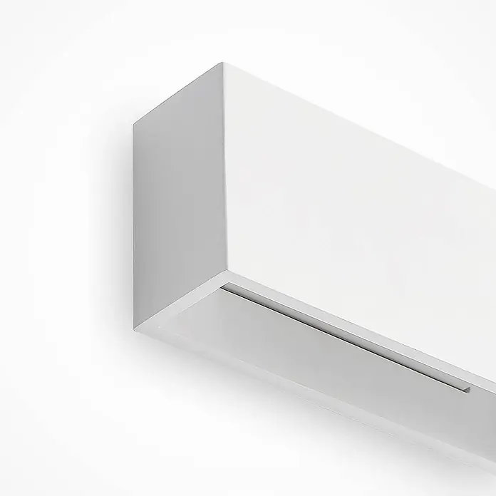 Lindby Wandleuchte Mavora - L x B x H: 7 x 25 x 12 cm, weiß / opal, G9 - Weißer rechteckiger Wandleuchter mit linearem Lichtaustritt.