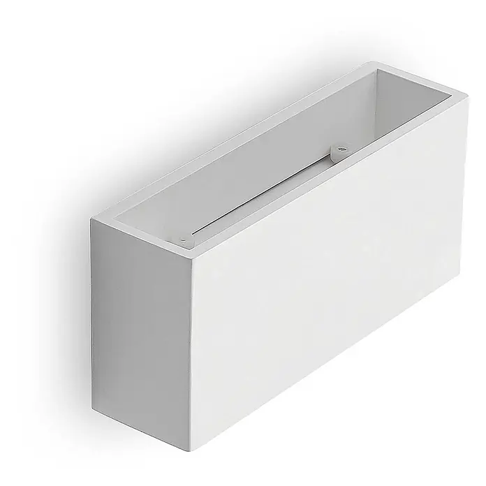 Lindby Wandleuchte Mavora - L x B x H: 7 x 25 x 12 cm, weiß / opal, G9 - Weiße rechteckige Wandleuchte mit schrägem Innenraum.