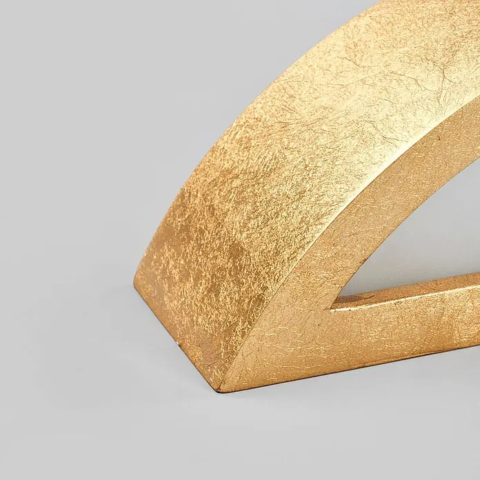 Lindby Wandleuchte Jasin - L x B x H: 10 x 30 x 7,5 cm, messing / gold, E14 - Strukturiertes goldenes bogenförmiges Dekorelement mit geometrischem Ausschnitt.