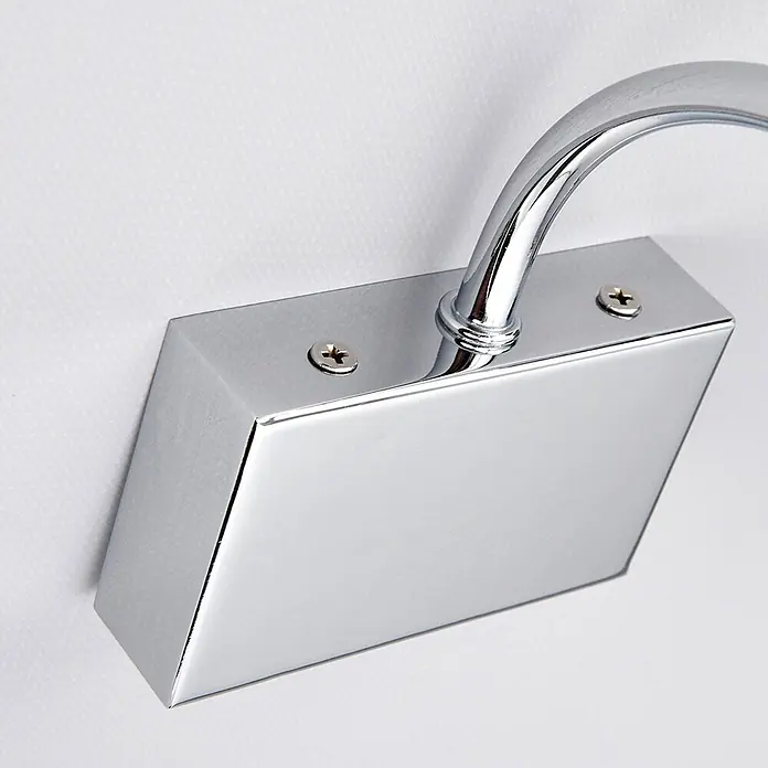 Lindby Wandleuchte Devran - L x B x H: 17,1 x 35,5 x 13,5 cm, chrom / silber, G9 - Polierte Chrom-Wandbefestigung mit rechteckiger Basis und gebogenem Arm.