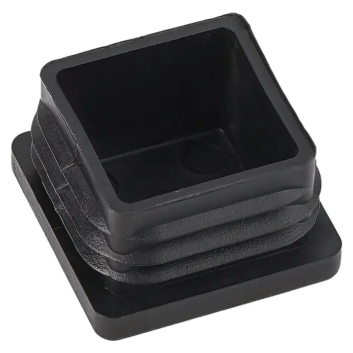 Rohrstopfen - 30 x 30 mm, Schwarz, Kunststoff - Schwarze quadratische Endkappe aus Kunststoff für Rohre, schützt und verleiht einen sauberen Abschluss.