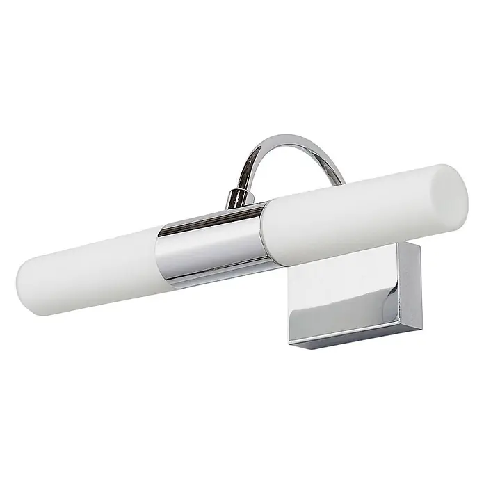 Lindby Wandleuchte Devran - L x B x H: 17,1 x 35,5 x 13,5 cm, chrom / silber, G9 - Moderne Chrom-Wandleuchte mit einem mattweißen zylindrischen Schirm.
