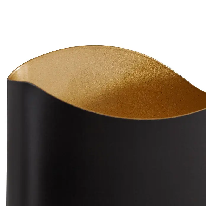 Lindby Wandleuchte Dailin - L x B x H: 10 x 30 x 15 cm, schwarz, G9 - Schwarze, geschwungene Wandleuchte mit goldener Strukturinnenseite.