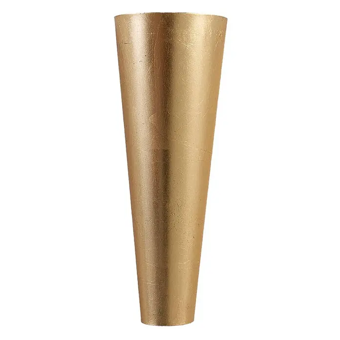 Lindby Wandleuchte Conan - messing / gold, messing / gold, G9 - Hoher, konischer goldener Pflanzkübel mit strukturierter Blattgold-Optik.
