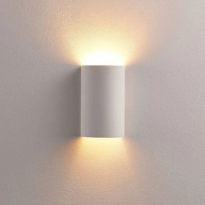 Lindby Wandleuchte Colja - L x B x H: 6 x 10 x 16 cm, weiß / opal, G9 - Weiße zylindrische Wandleuchte, die nach oben und unten leuchtet.