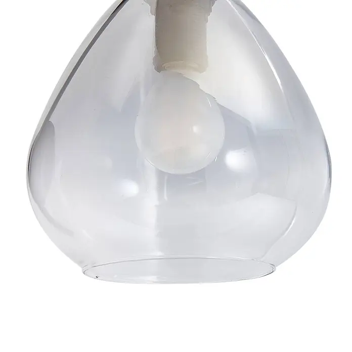 Lindby Wandleuchte Pendura - schwarz, alu / grau / zink, E14 - Tropfenförmige Pendelleuchte aus klarem Glas mit weißer Glühbirne und Fassung.