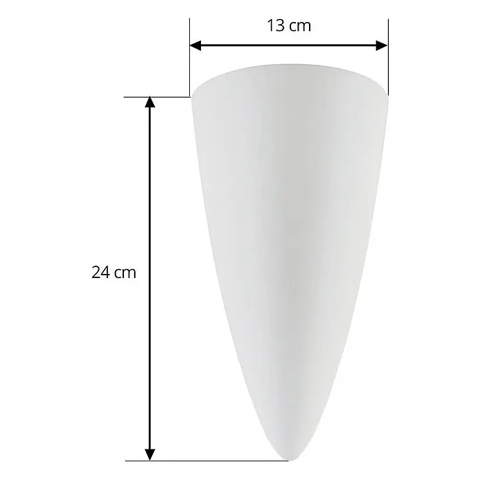 Lindby Wandleuchte Pascali - weiß / opal, weiß / opal, GU10 - Weißes konisches Wandlicht, 13 cm breit und 24 cm hoch.