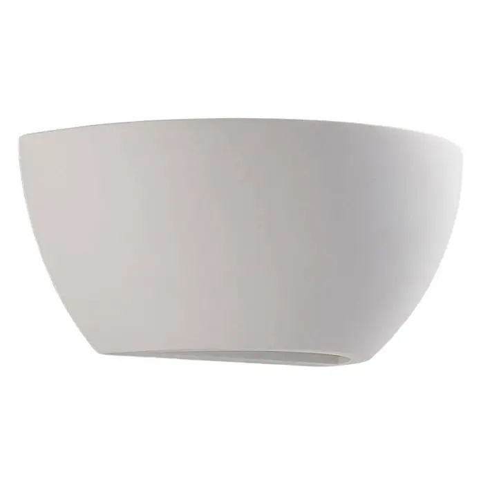 Lindby Wandleuchte Jimmy - L x B x H: 12 x 24,5 x 9,5 cm, weiß / opal, E14 - Weiße matte Keramik-Wandleuchte, gebogene Schalenform.