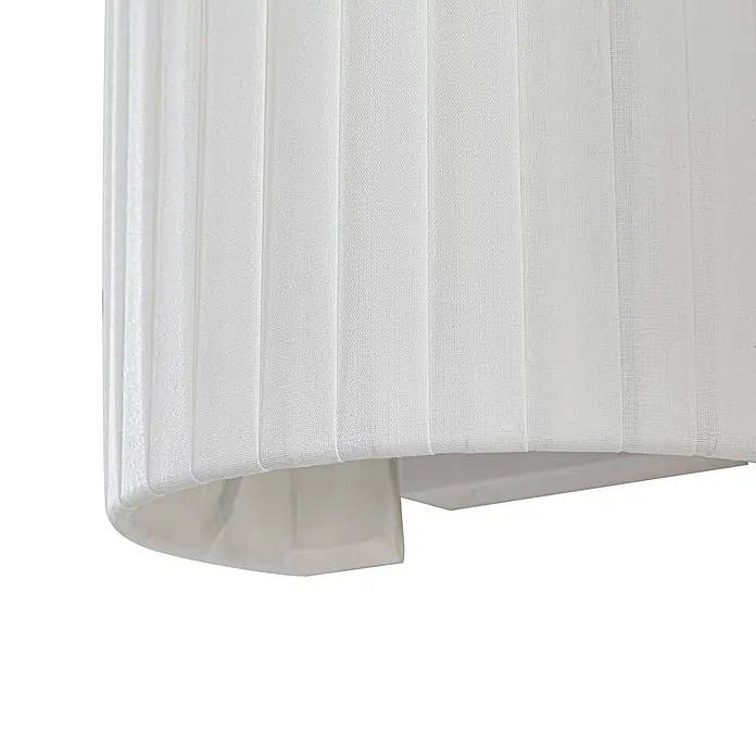 Lindby Wandleuchte Virelle - L x B x H: 13 x 18 x 21 cm, weiß / opal, E27 - Weißer plissierter Stofflampenschirm.