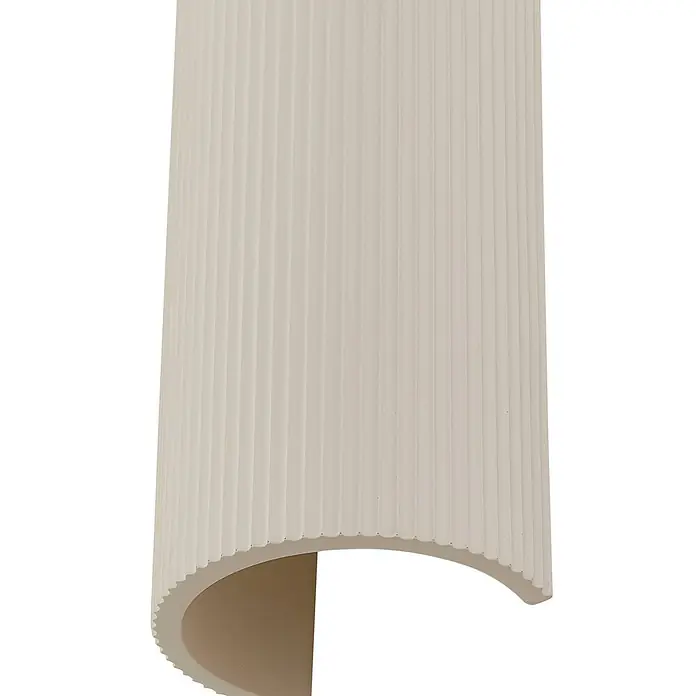 Lindby Wandleuchte Colja - creme / amber, creme / amber, GU10 - Beige, vertikal gerippte, geschwungene Wandleuchte.