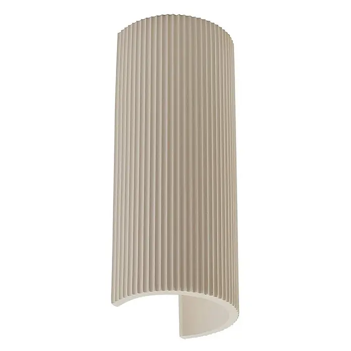 Lindby Wandleuchte Colja - creme / amber, creme / amber, GU10 - Hellbeige, gerippte, geschwungene Wandleuchte.