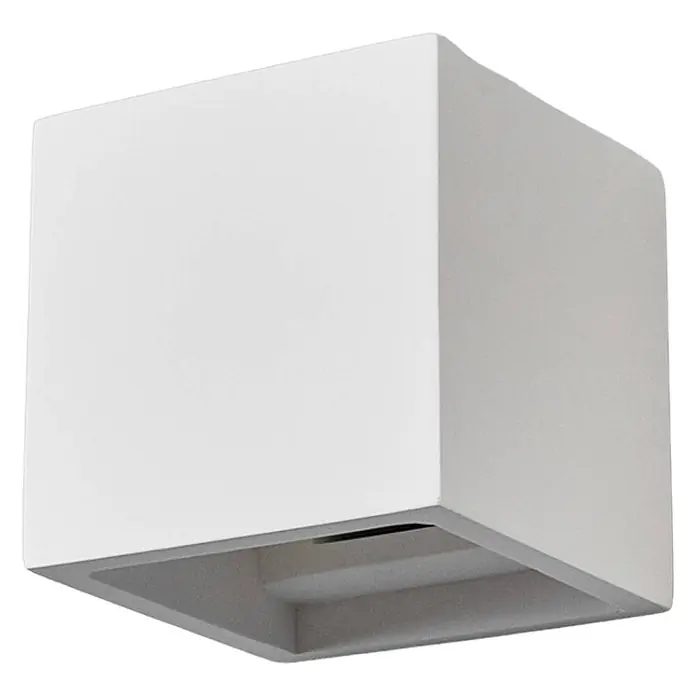 Lindby Wandleuchte Freja - weiß / opal, G9 - Quadratische weiße Wandleuchte mit Abwärtsbeleuchtung.