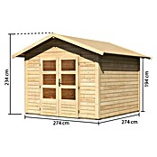 Karibu Gartenhaus Talkau 6 (304 x 300 cm, Wandstärke: 28 mm, Satteldach, Natur)
