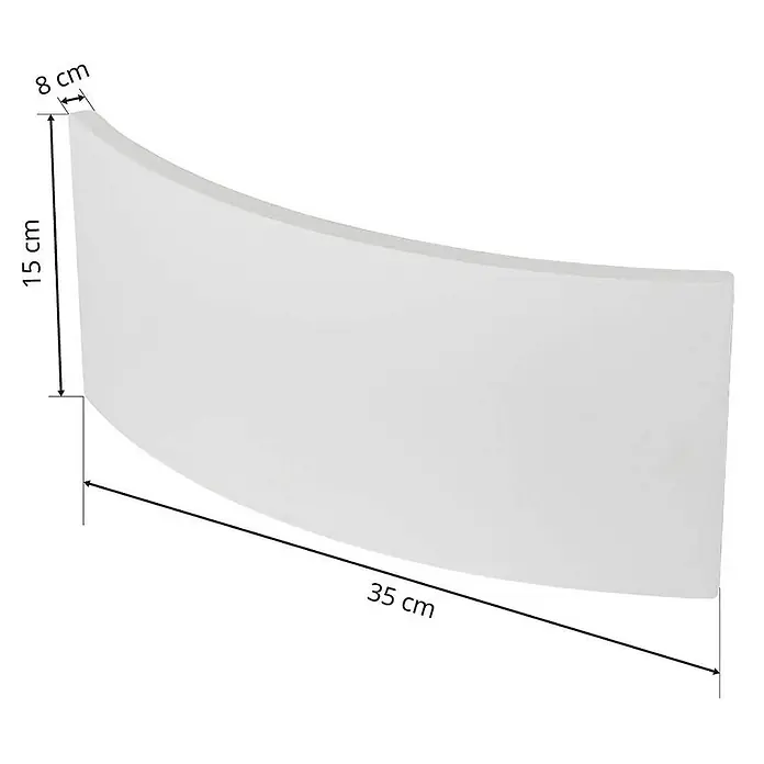Lindby Wandleuchte Naike - L x B x H: 8 x 35 x 15 cm, weiß / opal, weiß / opal, G9 - Weißes, gekrümmtes Rechteckpaneel, 35x15x8 cm, zur Wandmontage.