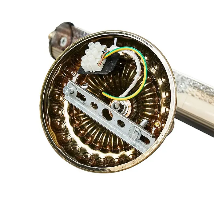Lindby Wandleuchte Joely - bronze / altmessing, bronze / altmessing, E14 - Messingfarbener Deckenleuchtenbaldachin mit internem Klemmblock und Metall-Montagehalterung.