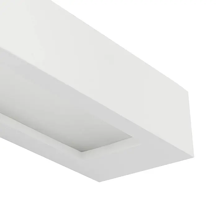 Lindby Wandleuchte Matteo - L x B x H: 9,5 x 36 x 6 cm, weiß / opal, E14 - Weißer rechteckiger Einbauleuchte mit integriertem, vertieften Lichtpaneel.