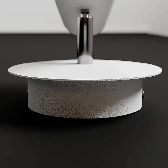 Lucande Wandleuchte Wibke - L x B x H: 17 x 9 x 24 cm, weiß / opal, weiß / opal, GU10 - Strukturierte, weiße runde Leuchtenbasis mit glänzendem Chromständer.
