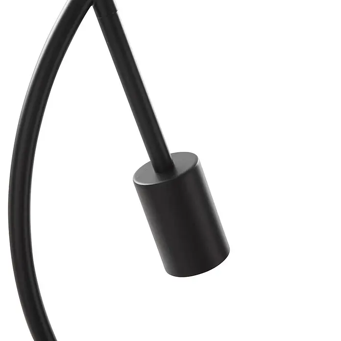 Lucande Wandleuchte Linnard - L x B x H: 45 x 45 x 65,5 cm, schwarz, E27 - Schwarzer matter Metall-Lampenarm, verbunden mit einer zylindrischen Leuchte.