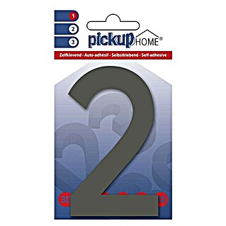 Pickup 3D Home Hausnummer Rio (Höhe: 10 cm, Motiv: 2, Grau, Kunststoff, Selbstklebend)