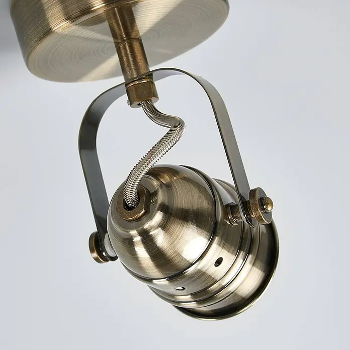 Lindby Wandleuchte Leonor - bronze / altmessing, bronze / altmessing, GU10 - Verstellbarer Strahler mit Antik-Messing-Finish und flexiblem Metallarm.