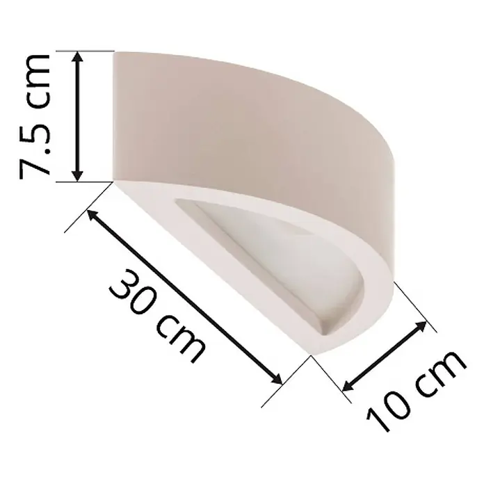 Lindby Wandleuchte Konstantin - weiß / opal, E14 - Hellbeige, halbkreisförmige Wandleuchte mit den Maßen 30x10x7,5 cm für indirekte Beleuchtung.