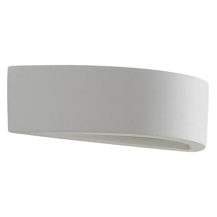 Lindby Wandleuchte Konstantin - weiß / opal, E14 - Geschwungene weiße Gips-Wandleuchte für Up- und Downlight.
