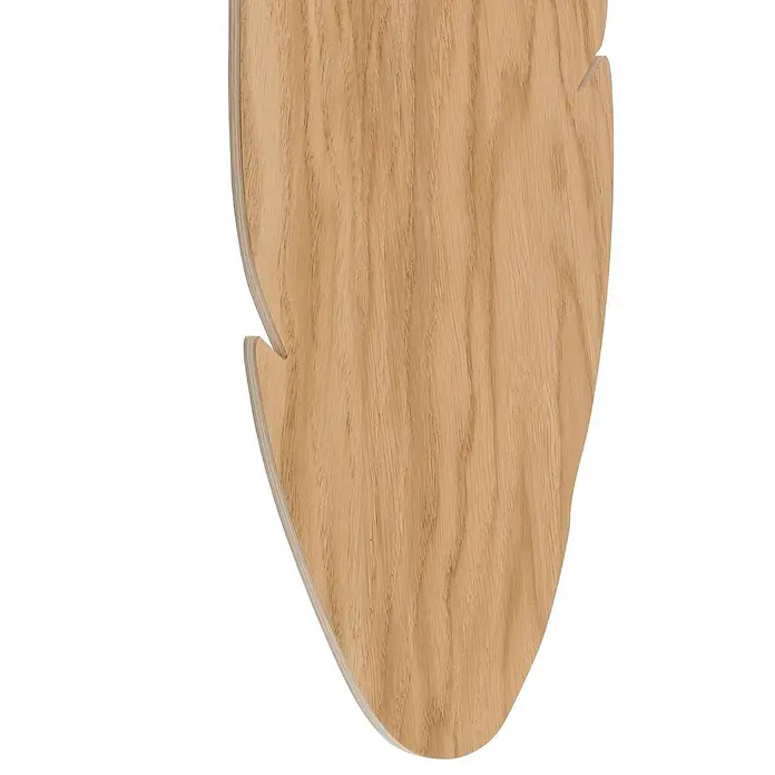 Envostar Wandleuchte Lehti - L x B x H: 5 x 18 x 51 cm, Holz hell, Holz hell, G9 - Hellbraunes Holzpaneel mit natürlicher Maserung und zwei Kerben, wahrscheinlich ein Bauteil zur Montage.