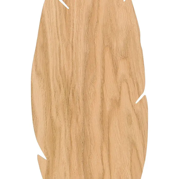 Envostar Wandleuchte Lehti - L x B x H: 5 x 18 x 51 cm, Holz hell, Holz hell, G9 - Unregelmäßig geformtes helles Eichenholzpaneel mit sichtbarer Maserung.