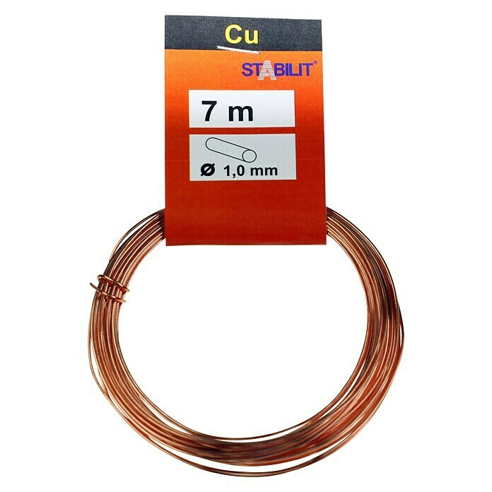 Stabilit Cable metálico de cobre (Ø x L: 1 mm x 7 m, Cobre)