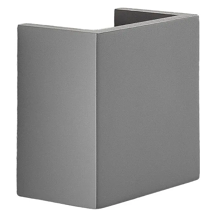 Lindby Wandleuchte Smira - L x B x H: 7,5 x 12,5 x 12,5 cm, alu / grau / zink, G9 - Mattgraues U-förmiges Metallprofil, geeignet für Kanten oder Griffe.