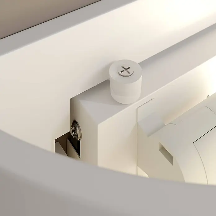 Lindby Wandleuchte Azriel - L x B x H: 13 x 32 x 13 cm, weiß / opal, E14 - Weißer zylindrischer Schraubenabdeckung mit Kreuzschlitz, Teil eines Montagesystems.