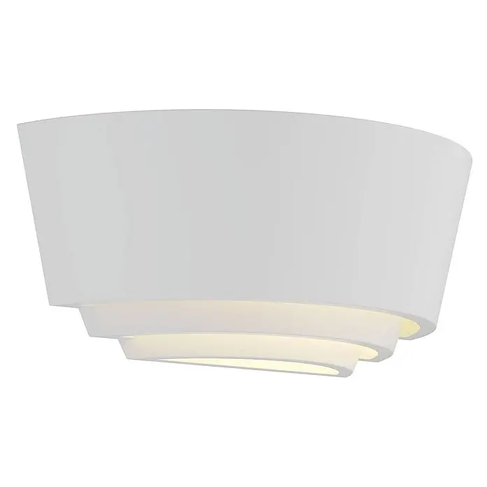 Lindby Wandleuchte Azriel - L x B x H: 13 x 32 x 13 cm, weiß / opal, E14 - Weiße, geschwungene Wandleuchte mit geschichtetem Design, die warmes Licht abstrahlt.