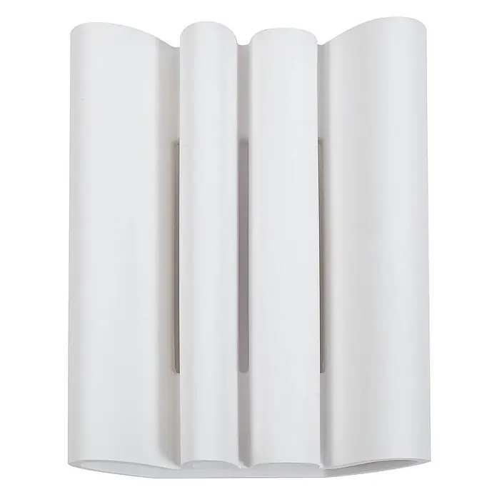 Lindby Wandleuchte Novali AI - L x B x H: 11 x 22 x 25,7 cm, weiß / opal, weiß / opal, G9 - Weiße moderne Wellen-Wandleuchte mit Rippendesign für indirekte Beleuchtung.