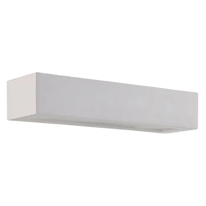 Lindby Wandleuchte Arya - weiß / opal, G9 - Weiße rechteckige Wandleuchte aus Gips.