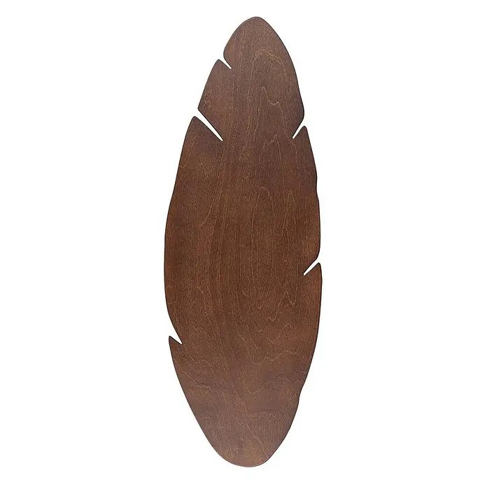 Envostar Wandleuchte Lehti - L x B x H: 5 x 24 x 69 cm, Holz dunkel, Holz dunkel, G9 - Dunkelbraune, palmblattförmige Holzdekoplatte.