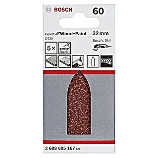 Bosch Set de hojas de lija Expert for Wood and Paint C430 (Grano: 60, 5 ud.)