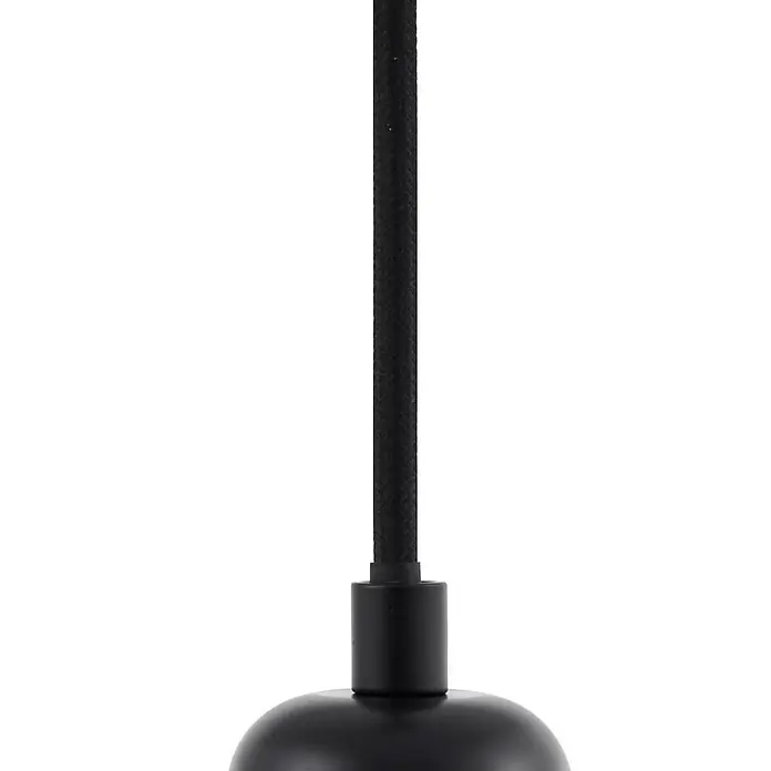 Lindby Pendelleuchte Hattie - L x B x H: 4,7 x 4,7 x 7 cm, schwarz, Schwarz, E27 - Schwarzes geflochtenes Pendelleuchtenkabel verbunden mit schwarzem Lampengehäuse.