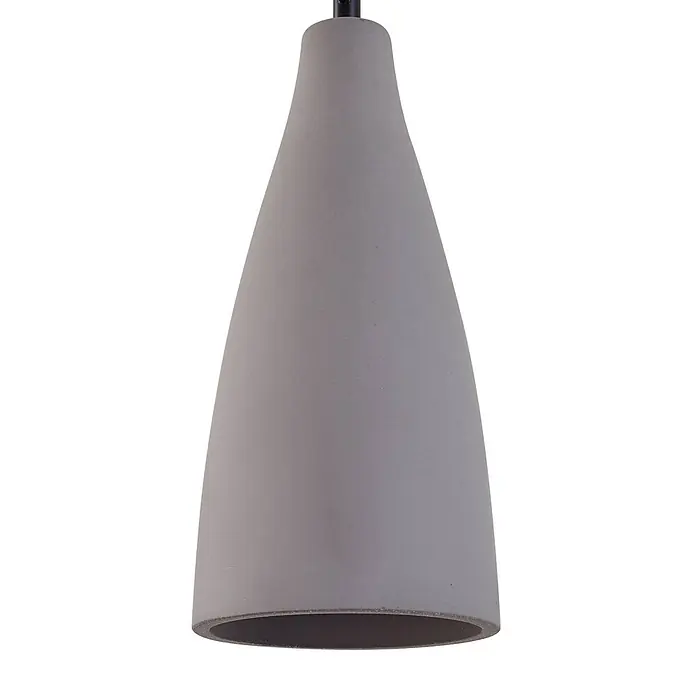 Lindby Pendelleuchte Sanne - alu / grau / zink, betongrau, E27 - Grauer, konischer Pendelleuchtenschirm mit matter Oberfläche.
