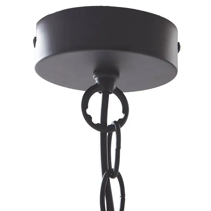 Lucande Pendelleuchte Eryk - L x B x H: 40,2 x 40,2 x 36,9 cm, schwarz, Schwarz, transparent, E14 - Schwarze Metall-Deckenrosette für Kronleuchter mit Kette.